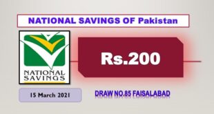 Rs. 200 Prize bond list Draw #85 Result, 15 March, 2021 Faisalabad