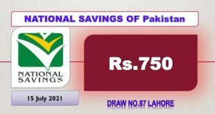 Prize bond 750 Draw #87 Full List Result 15, July 2021 Lahore