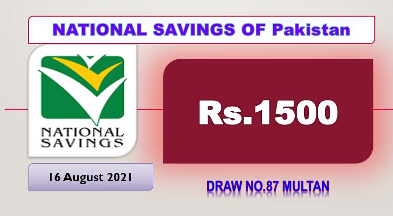 Rs. 1500 Prize bond list Draw #87 Result, 16 August, 2021 Multan