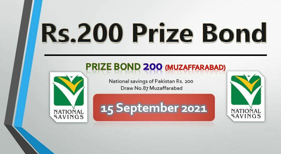 Rs. 200 Prize bond list Draw #87 Result, 15 September, 2021 