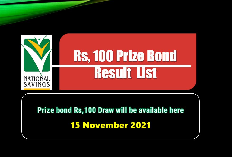 Rs. 100 Prize Bond List, Draw 36, 15-11-2021 Peshawar online Results