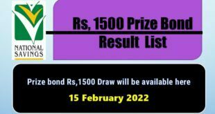 Rs. 1500 Prize bond list Draw #89 Result, 15 February, 2022 Muzaffarabad