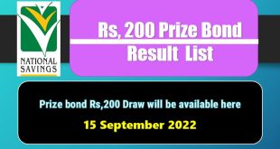 Check Rs. 200 Prize Bond List 91 15 September 2022 Online