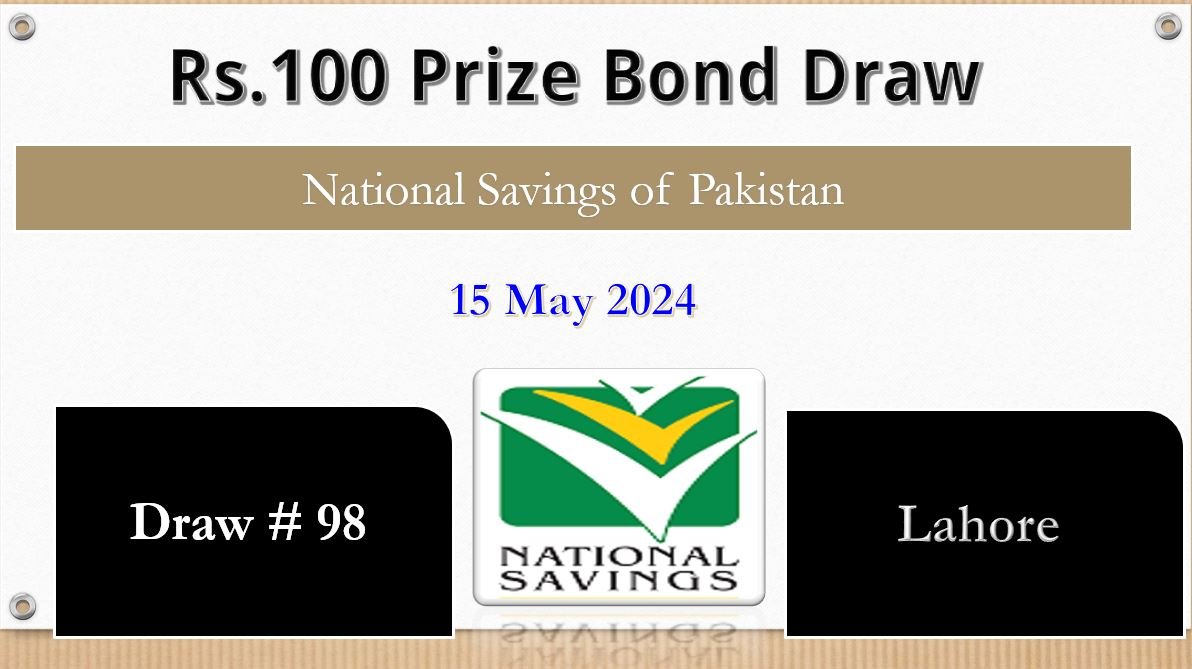 Rs 100 Prize Bond Draw Date May 2024