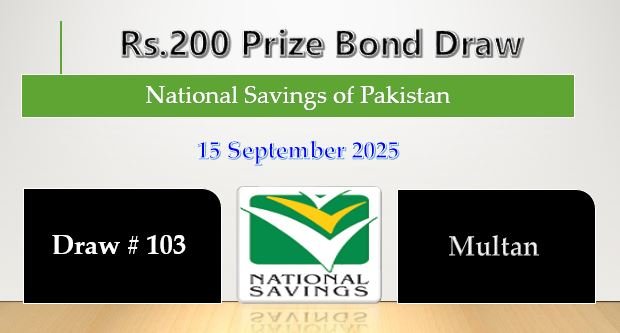 Rs 200 Prize Bond List Multan Draw 103 15 September 2025 online