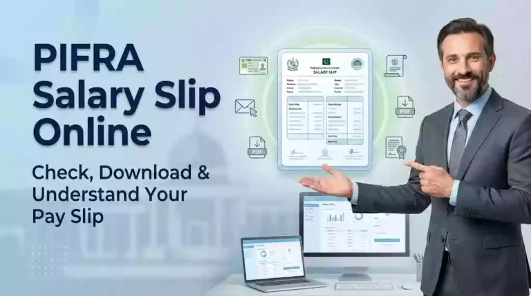 PIFRA salary slip online showing pay details and deductions for government employees