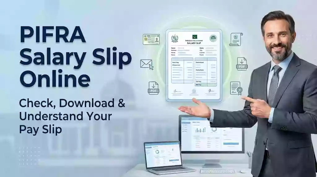 PIFRA salary slip online showing pay details and deductions for government employees