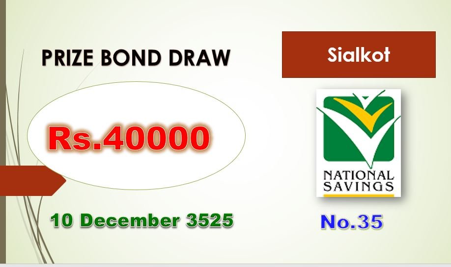 Rs 40000 Prize Bond List Sialkot Draw 35 10 December 2025 