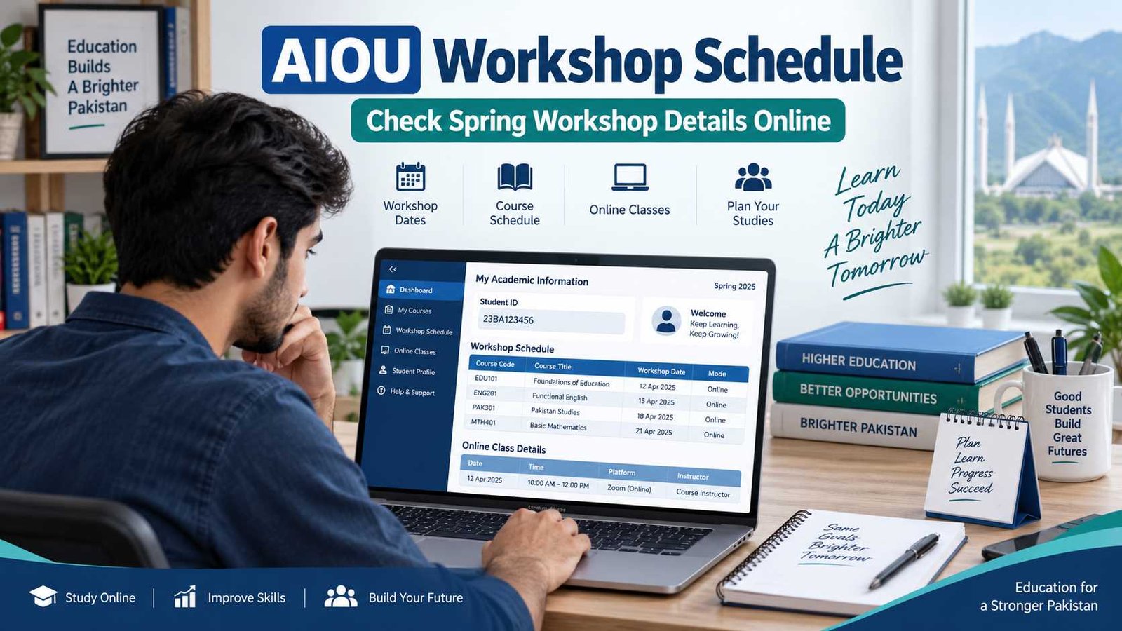 AIOU Workshop Schedule 2026 check online for Spring semester
