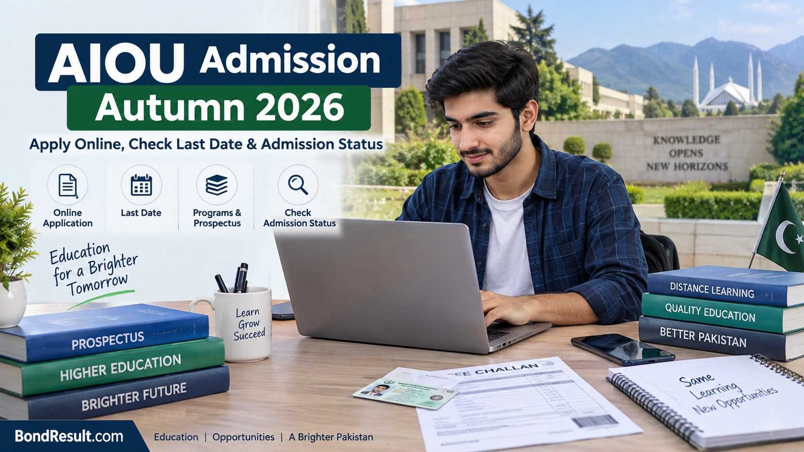 AIOU Admission Autumn online application guide for Pakistani students