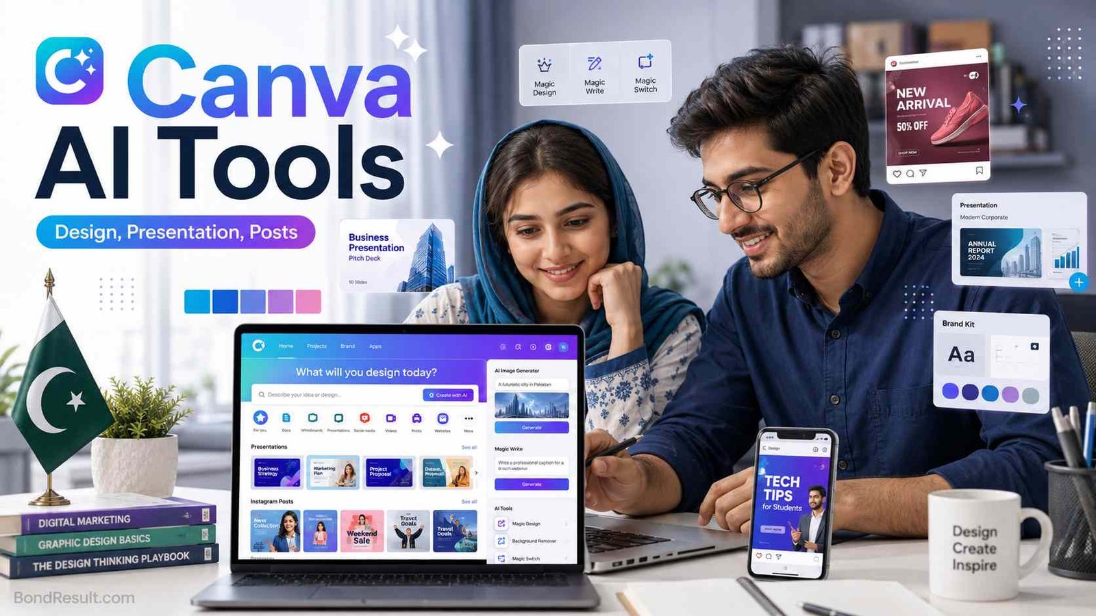 Canva AI Tools guide for Pakistani students and freelancers