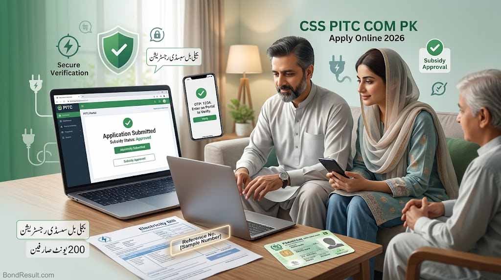 Pakistani family applying for electricity subsidy through CSS PITC online portal