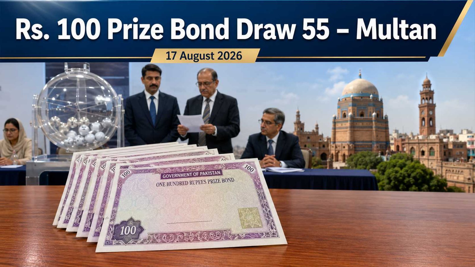 Rs. 100 Prize Bond List Draw #55 Result Multan 17 August 2026